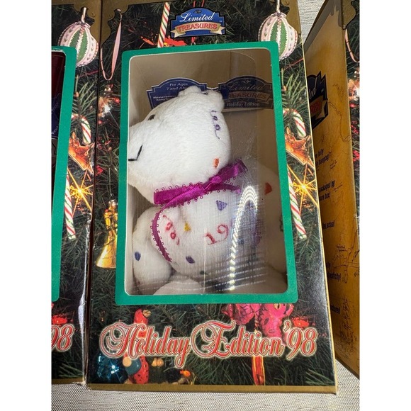 set of four "Limited Treasures Holiday Edition '98" collectible bears New in box - Picture 8 of 9